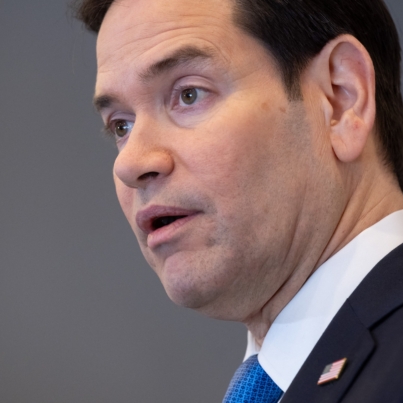 US Secretary of State Marco Rubio speaks to the media during a refueling stop at Shannon Airport in Shannon, Ireland, March 12, 2025, as he travels from talks with Ukraine in Saudi Arabia to attending a G7 Foreign Ministers meeting in Canada. Rubio said Wednesday that European allies will need to be involved in any eventual deal on Ukraine, which backed a US proposal for a 30-day truce with Russia. (Photo by SAUL LOEB / POOL / AFP)