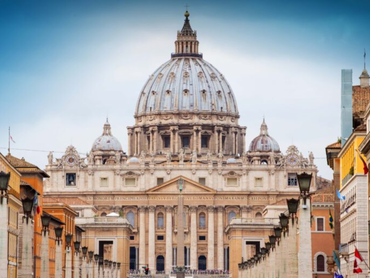 view of St Peter's Basilica in Rome, Vatican, Italy
