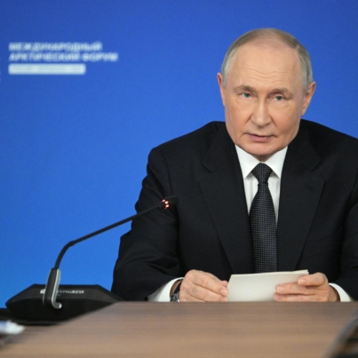MURMANSK (Russian Federation), 27/03/2025.- Russian President Vladimir Putin attends a meeting on the development of the Russia's Arctic zone and the Arctic transport corridor, in Murmansk, Russia, 27 March 2025. (Rusia) EFE/EPA/ALEXEI NIKOLSKY / SPUTNIK / KREMLIN POOL MANDATORY CREDIT