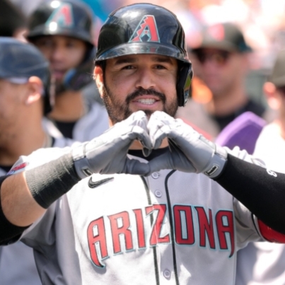 SAN FRANCISCO, CALIFORNIA - MAY 14: Eugenio Suárez #28 of the Arizona Diamondbacks celebrates after hitting a three-run home run against the San Francisco Giants in the top of the third inning at Oracle Park on May 14, 2025 in San Francisco, California.   Thearon W. Henderson/Getty Images/AFP (Photo by Thearon W. Henderson / GETTY IMAGES NORTH AMERICA / Getty Images via AFP)