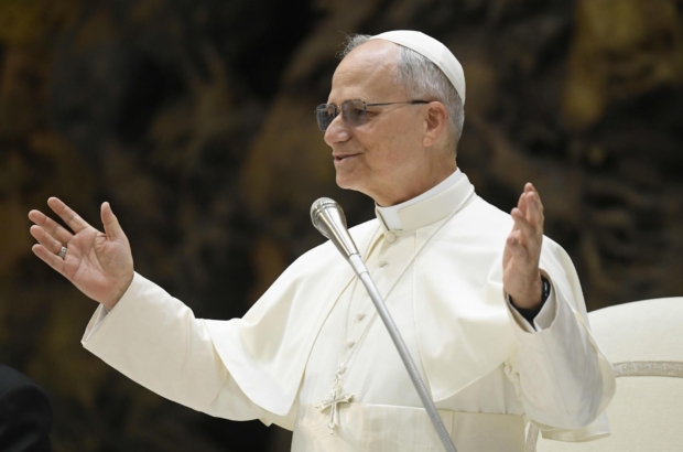 VATICAN CITY (Vatican City State (Holy See)), 24/05/2025.- A handout picture provided by the Vatican Media shows Pope Leo XIV gesturing during an audience with officials and employees of the Roman Curia, in Vatican City, 24 May 2025. The Roman Curia, consisting of administrative institutions of the Holy See, assists the pope in his role as the head of the Catholic Church. (Papa, Santa Sede) EFE/EPA/VATICAN MEDIA HANDOUT HANDOUT EDITORIAL USE ONLY/NO SALES
